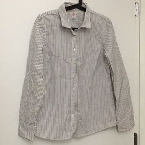 J. Crew purple striped button down, M